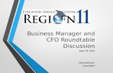 Business Manager and CFO Roundtable Discussion April 29, 2015 Hank Johnson Consultant.