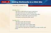 9 Adding Multimedia to a Web Site Section 9.1 Identify multimedia design guidelines Identify sources of multimedia files Explain the ethical use of multimedia.