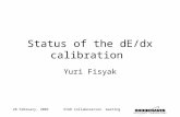28 February, 2003 STAR Collaboration meeting Status of the dE/dx calibration Yuri Fisyak.