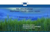 Hans-Jörg Lutzeyer DG Research and Innovation F-3 Agri-Food Chain EC Workshop Horizon 2020 (2014 – 2020) 7 November 2014.