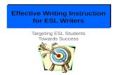 Effective Writing Instruction for ESL Writers Targeting ESL Students Towards Success.