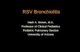 RSV Bronchiolitis Mark A. Brown, M.D. Professor of Clinical Pediatrics Pediatric Pulmonary Section University of Arizona.