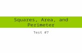 Squares, Area, and Perimeter Test #7. Question 1 Area = 25cm 2 What is the perimeter?