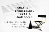 Unit 1: Industries, Texts & Audiences 1.1:How the Media Industry is structured.