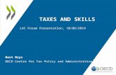 TAXES AND SKILLS Bert Brys OECD Centre for Tax Policy and Administration LAC Forum Presentation, 10/06/2014.