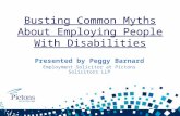 Busting Common Myths About Employing People With Disabilities Presented by Peggy Barnard Employment Solicitor at Pictons Solicitors LLP.