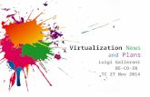 Virtualization News and Plans Luigi Gallerani BE-CO-IN TC 27 Nov 2014.