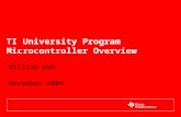 TI University Program Microcontroller Overview William Goh November 2009.