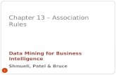 Chapter 13 – Association Rules Data Mining for Business Intelligence Shmueli, Patel & Bruce 1.