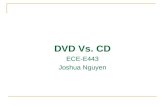 DVD Vs. CD ECE-E443 Joshua Nguyen. Presentation Agenda Compare DVD and CD disc Overview DVD disc format Compare DVD and CD schematic DVD vs. CD vs. Blue-ray.