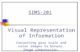 SIMS-201 Converting gray scale and color images to binary. Image compression. Visual Representation of Information.