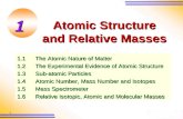 1 Atomic Structure and Relative Masses 1.1The Atomic Nature of Matter 1.2The Experimental Evidence of Atomic Structure 1.3Sub-atomic Particles 1.4Atomic.