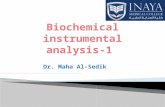 Dr. Maha Al-Sedik. Objectives:  Electromagnetic Radiation  White light  Beer’ s law  Spectrophotometer  Components of spectrophotometer  Types.