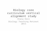 Biology core curriculum vertical alignment study Shana Kerr Biology Teaching Retreat 2015.