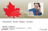 Personal Trust Audit Issues Wendy Stewart Ontario Regional Coordinator – Trust Program.