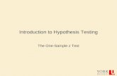Introduction to Hypothesis Testing The One-Sample z Test.