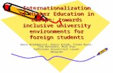 Internationalization of Higher Education in Europe: towards inclusive university environments for foreign students Danny Wildemeersch, Alexis Oviedo, Tineke.