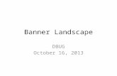 Banner Landscape DBUG October 16, 2013. World of Banner Registration Data Financial Aid Data Person Data Course Data Student Data Graduation Data Faculty.