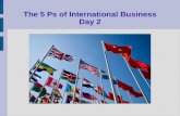 The 5 Ps of International Business Day 2. The Five Ps of International Business Product Price Proximity Preference Promotion.