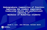 Undergraduate Communities of Practice: Improving the student experience, leadership skills and professional identity of Bachelor of Midwifery students.