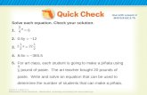 Use with Lesson 2 MAFS.8.EE.3.7b Course 3, Lesson 2-2 Mathematics Florida Standards – Mathematics, numbering and wording from . Solve each.