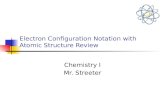 Electron Configuration Notation with Atomic Structure Review Chemistry I Mr. Streeter.