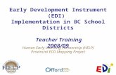 Human Early Learning Partnership (HELP) Provincial ECD Mapping Project Early Development Instrument (EDI) Implementation in BC School Districts Teacher.