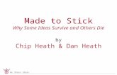 We Share Ideas Made to Stick Why Some Ideas Survive and Others Die by Chip Heath & Dan Heath.
