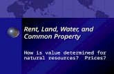 Rent, Land, Water, and Common Property How is value determined for natural resources? Prices?