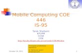 August 21, 20151 Mobile Computing COE 446 IS-95 Tarek Sheltami KFUPM CCSE COE  Principles of Wireless Networks.