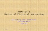 C HAPTER 2 Basics of Financial Accounting Accounting and Finance for Entrepreneurs EBD-301 Dr. David P EchevarriaAll Rights Reserved1.