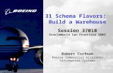 August 11, 2003 31 Schema Flavors: Build a Warehouse Session 37018 OracleWorld San Francisco 2003 Robert Corfman Boeing Commercial Airplanes Information.