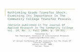 Rethinking Grade Transfer Shock: Examining Its Importance In The Community College Transfer Process (Article published In The Journal Of Applied Research.