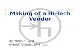 Making of a Hi-Tech Vendor By: Mohsin Syed Hybrid Technics (Pvt) Ltd.