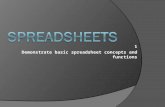 1 Demonstrate basic spreadsheet concepts and functions.