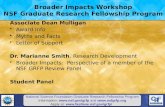 Broader Impacts Workshop NSF Graduate Research Fellowship Program Associate Dean Mulligan Award Info Myths and Facts Letter of Support Dr. Marianne Smith,