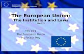 EUROPEAN UNION Delegation of the European Commission The European Union: The Institution and Laws Unit 3 INS 591 The European Union Professor Roy.