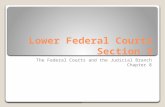 Lower Federal Courts Section 2 The Federal Courts and the Judicial Branch Chapter 8.