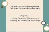1-1 McGraw-Hill/Irwin Copyright © 2008 by The McGraw-Hill Companies, All Rights Reserved. Human Resource Management Gaining a Competitive Advantage Chapter.