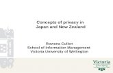 Concepts of privacy in Japan and New Zealand Rowena Cullen School of Information Management Victoria University of Wellington.