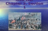 Civil War Chapter 2, Section 1. SECESSION North: Union North: Union –Capital: Washington, DC –President: Abe Lincoln South: Confederacy South: Confederacy.