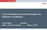 Folie 1 The Centrality of Good Information to Effective Facilitation René Siegl Istanbul ABA – Invest in Austria May 2, 2013.