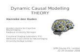 Dynamic Causal Modelling THEORY SPM Course FIL, London 22-24 October 2009 Hanneke den Ouden Donders Centre for Cognitive Neuroimaging Radboud University.
