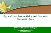 Agricultural Productivity and Markets Thematic Area FANRPAN Regional Dialogue 19 September 2011 Ezulwini, Swaziland.