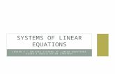 LESSON 3 – SOLVING SYSTEMS OF LINEAR EQUATIONS USING A SUBSTITUTION STRATEGY SYSTEMS OF LINEAR EQUATIONS.