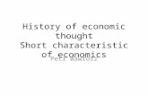 History of economic thought Short characteristic of economics Petr Wawrosz.