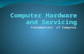 Fundamentals of Computer. Computer Is a machine w/c manipulates data according to a list of instructions which makes it an ideal example of a data processing.