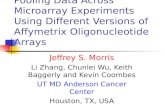 Pooling Data Across Microarray Experiments Using Different Versions of Affymetrix Oligonucleotide Arrays Jeffrey S. Morris Li Zhang, Chunlei Wu, Keith.