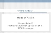 “Herbicides” Mode of Action Reeves Petroff Pesticide Education Specialist et al. MSU Extension.
