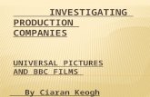 By Ciaran Keogh  UNIVERSAL STUDIOS IS A SUBSIDARY OF NBC UNIVERSAL AND IS A MAJOR PLAYER IN THE MASS MEDIA INDUSTRY.  UP UNTIL 2005 VIVENDI SOLELY.